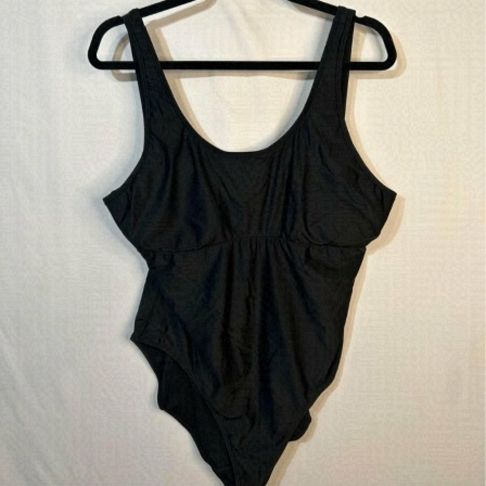 LOLE woman’s one piece swimsuit. Black. Size 14. Excellent coverage.